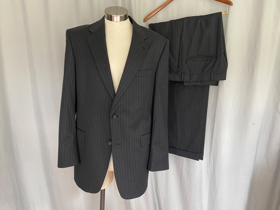Costume Homme Haspel Gris Polyester - Taille 40, Veste 3 Boutons, Pantalon 34x31, Occasion Très Bon état