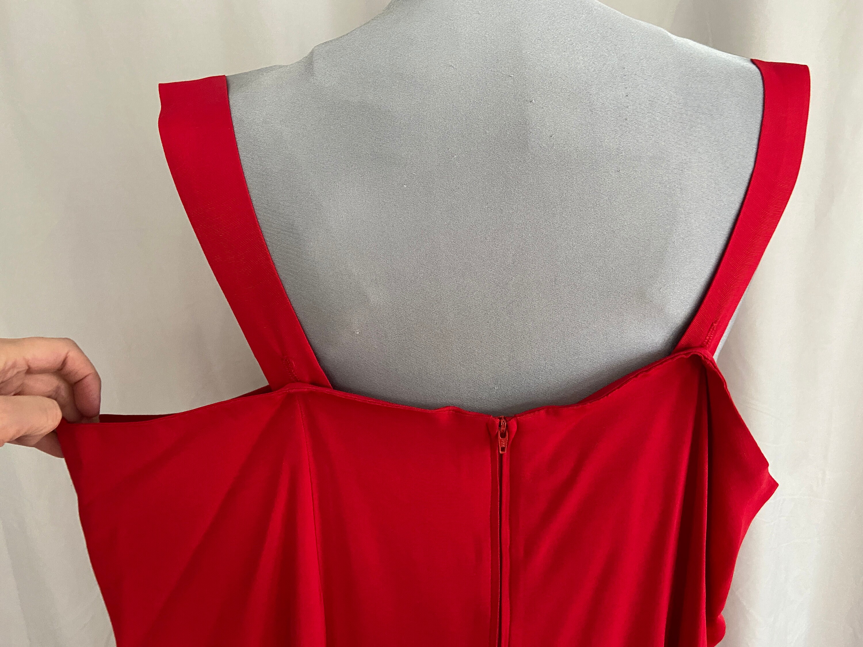 strapless open back dress Elvia Ruffle Sleeve Midi Dress - Claret Polka Dot Red Chiffon Short Sleeve  Dress