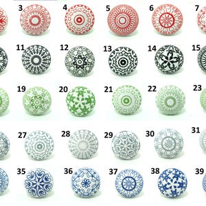 Mandala Muster Keramik Knäufe | Boho Möbelknäufe | Schrankgriffe | Innendekoration