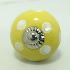 Yellow Mango Yellow Hand-Painted Ceramic Knobs, Kitchen Cabinet Pulls image 7