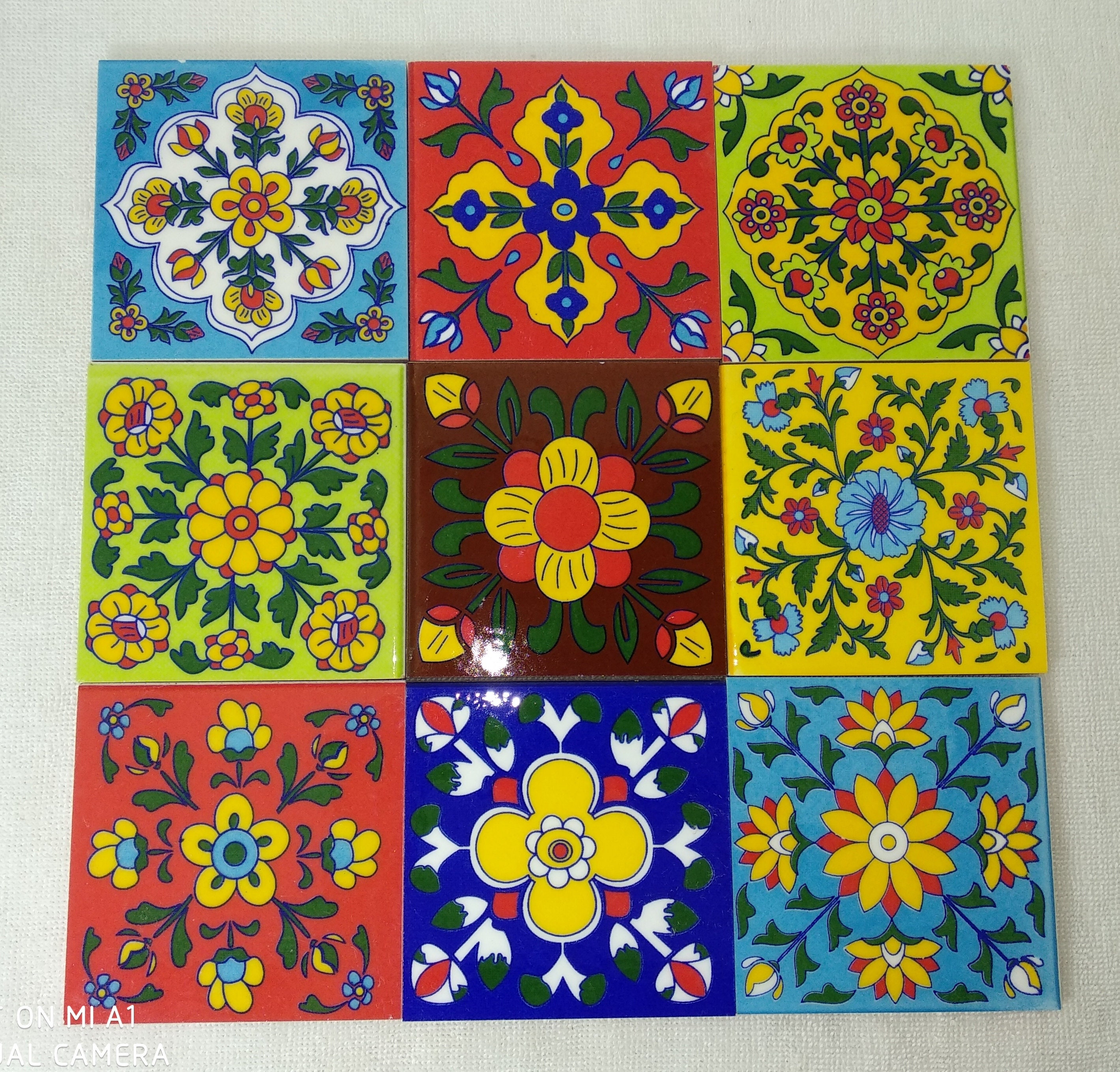 Assorted Multicolor Handpainted Ceramic Tiles Indian Ceramic Etsy UK