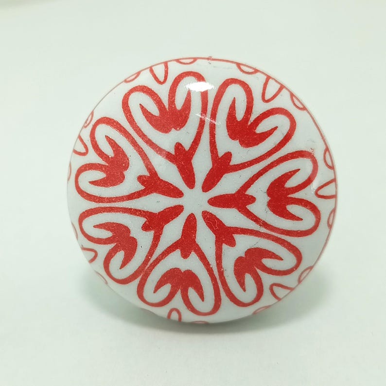 Mandala Pattern Ceramic Knobs | Bohemian Drawer Pulls | Cupboard Door Handles | Home Decor Hardware image 4