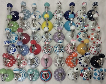 Multicolor Assorted Ceramic Hooks Handpainted Hooks Bathroom Hooks Kitchen Wall Hook Coat Hanger Decorative Hooks Towel Hanger Colorful Hook