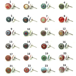 Mandala Ceramic Drawer Knob – Colorful Boho Cabinet Pull Ceramic Knobs Cabinet Knobs Kitchen Knobs Drawer Pulls Cabinet Pulls Home Decor