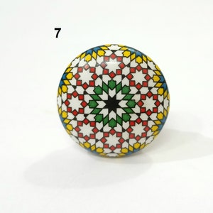 Multicolor Ceramic Cabinet Knob, Decorative Drawer Pull Style 7