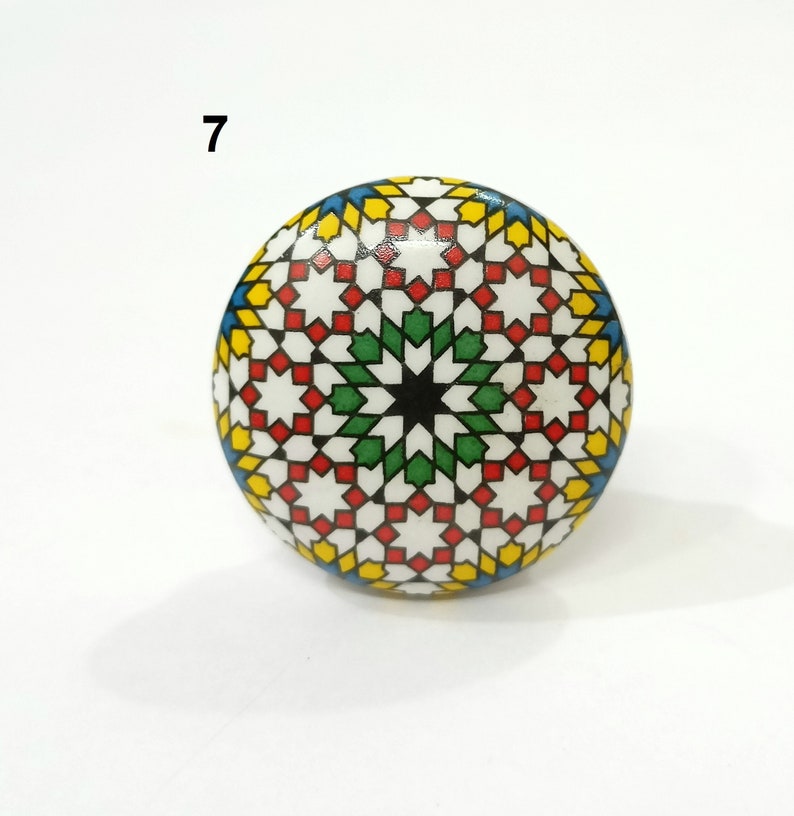 Multicolor Ceramic Cabinet Knob, Decorative Drawer Pull Style 7