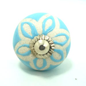 Vintage Knäufe Keramik | Pastell Blumen Schrankgriffe | Landhaus Dekor Bild 8
