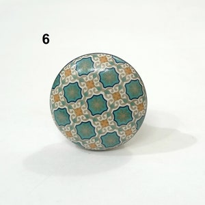 Multicolor Ceramic Cabinet Knob, Decorative Drawer Pull Style 6