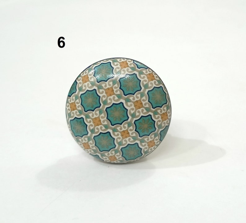 Multicolor Ceramic Cabinet Knob, Decorative Drawer Pull Style 6