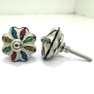 Handpainted Ceramic Pumpkin Knobs - Multicolor Kitchen Cabinet Hardware image 12