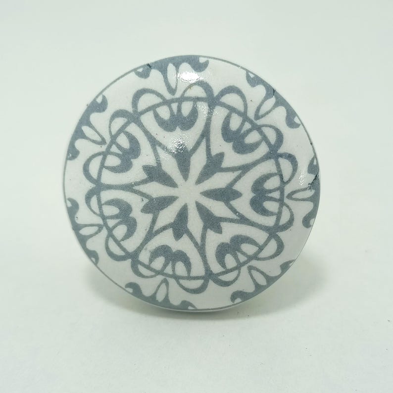 Mandala Pattern Ceramic Knobs | Bohemian Drawer Pulls | Cupboard Door Handles | Home Decor Hardware image 19