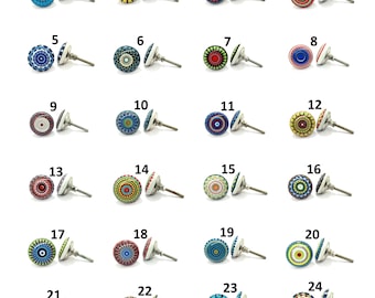 Multicolor Ceramic Cabinet Knobs, Home Decor Drawer Pulls
