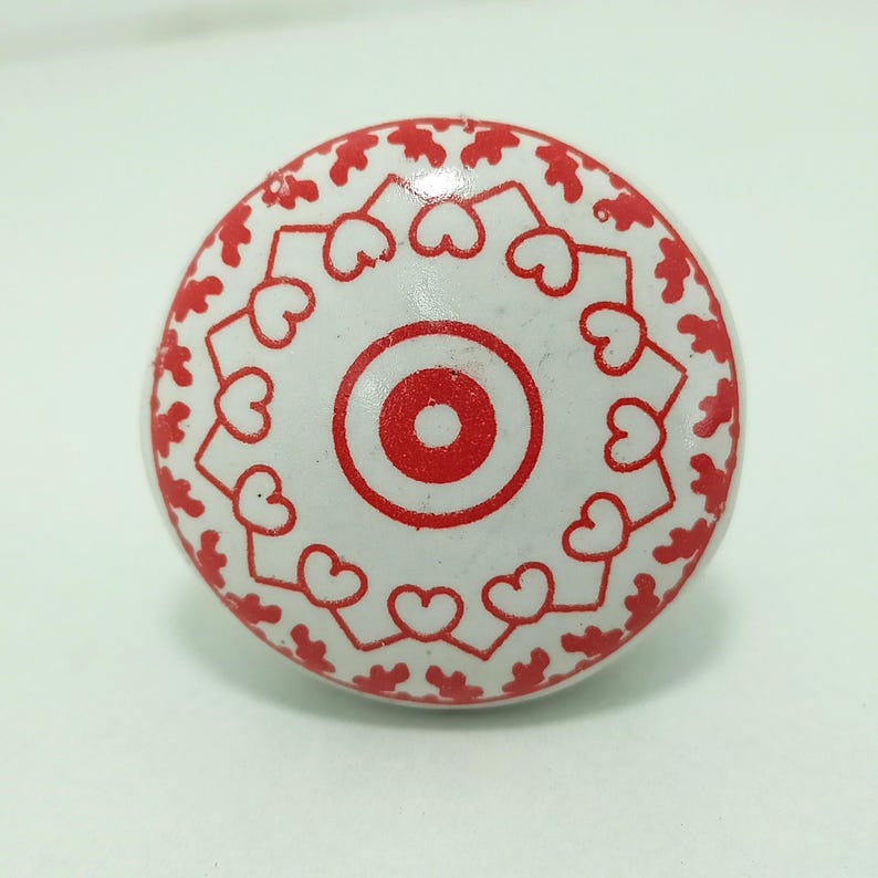 Mandala Pattern Ceramic Knobs | Bohemian Drawer Pulls | Cupboard Door Handles | Home Decor Hardware image 2