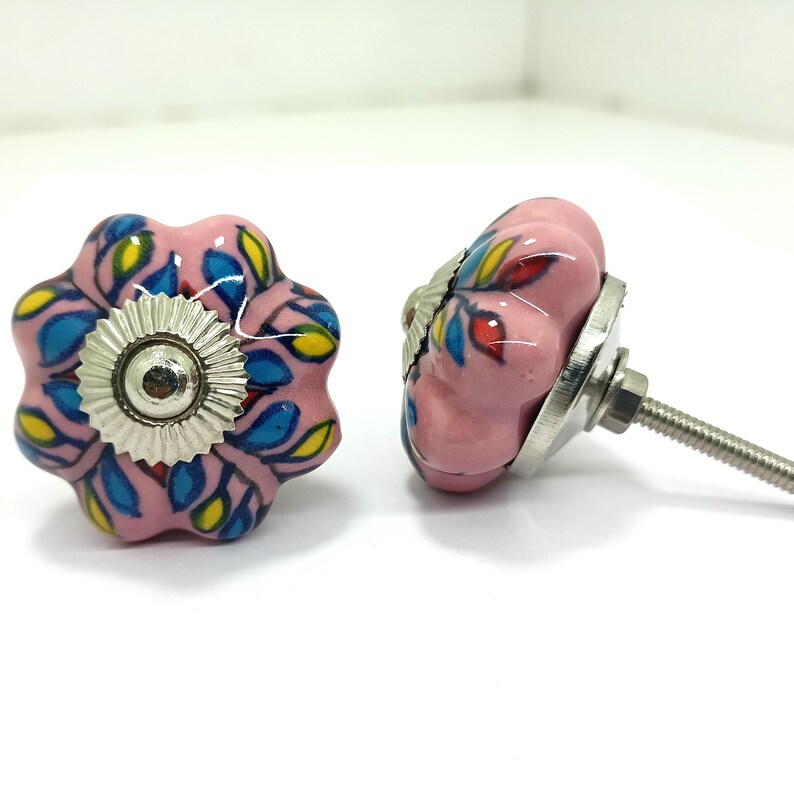 Handpainted Ceramic Pumpkin Knobs - Multicolor Kitchen Cabinet Hardware image 5