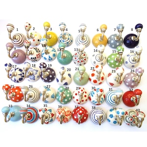 Handpainted Ceramic Wall Hook: Colorful Coat & Towel Hanger