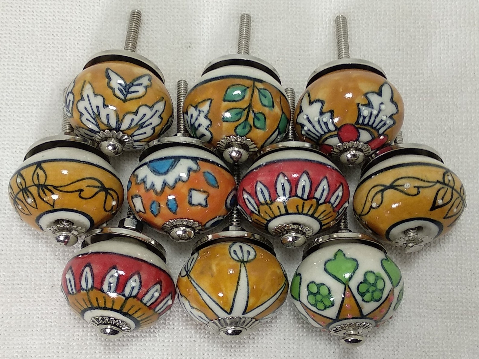 Multicolor emboss diseño cerámica puerta perillas pintado a | Etsy