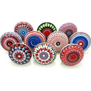 Multicolor Ceramic Door Knobs, Vintage Style Drawer Pulls