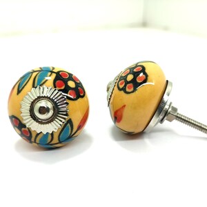 Handpainted Ceramic Pumpkin Knobs - Multicolor Kitchen Cabinet Hardware image 9
