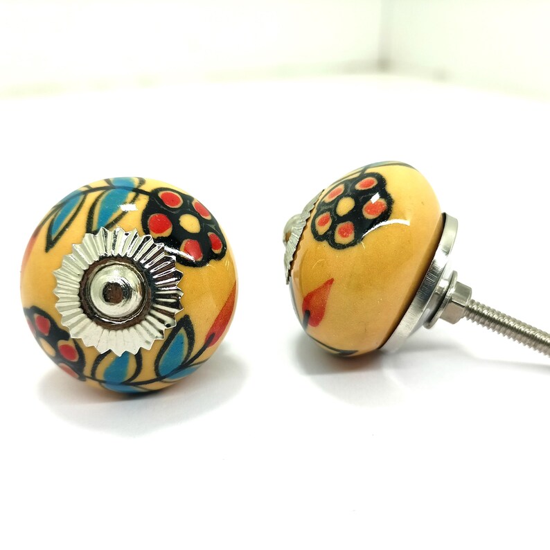 Handpainted Ceramic Pumpkin Knobs - Multicolor Kitchen Cabinet Hardware image 9