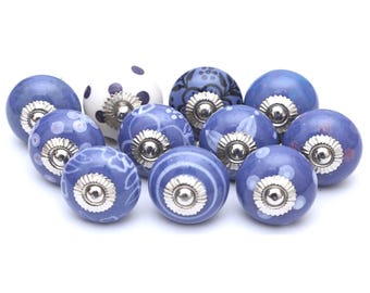 手描きのセラミックキャビネットノブ、装飾的な引き出し取っ手