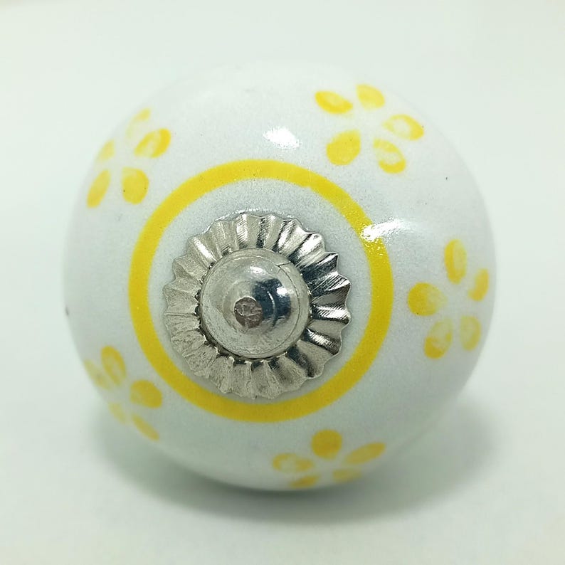 Yellow Mango Yellow Hand-Painted Ceramic Knobs, Kitchen Cabinet Pulls image 10