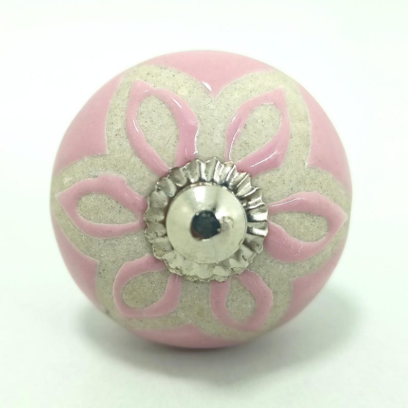 Vintage Knäufe Keramik | Pastell Blumen Schrankgriffe | Landhaus Dekor Bild 6
