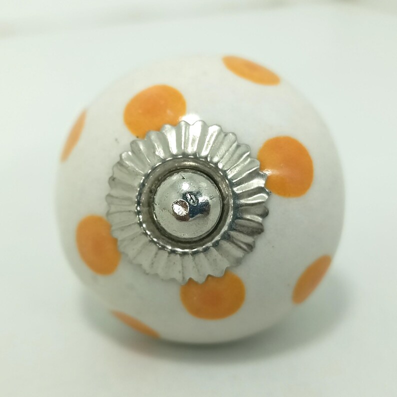 Yellow Mango Yellow Hand-Painted Ceramic Knobs, Kitchen Cabinet Pulls image 13