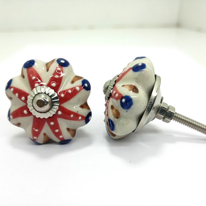 Handpainted Ceramic Pumpkin Knobs - Multicolor Kitchen Cabinet Hardware image 16