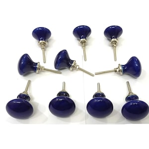 Nevy Blue Color Vintage Ceramic Knobs Handpainted Knobs Kitchen Cabinet Knobs Drawer Knobs Cupboard Knobs Hardware Knobs Door Knobs