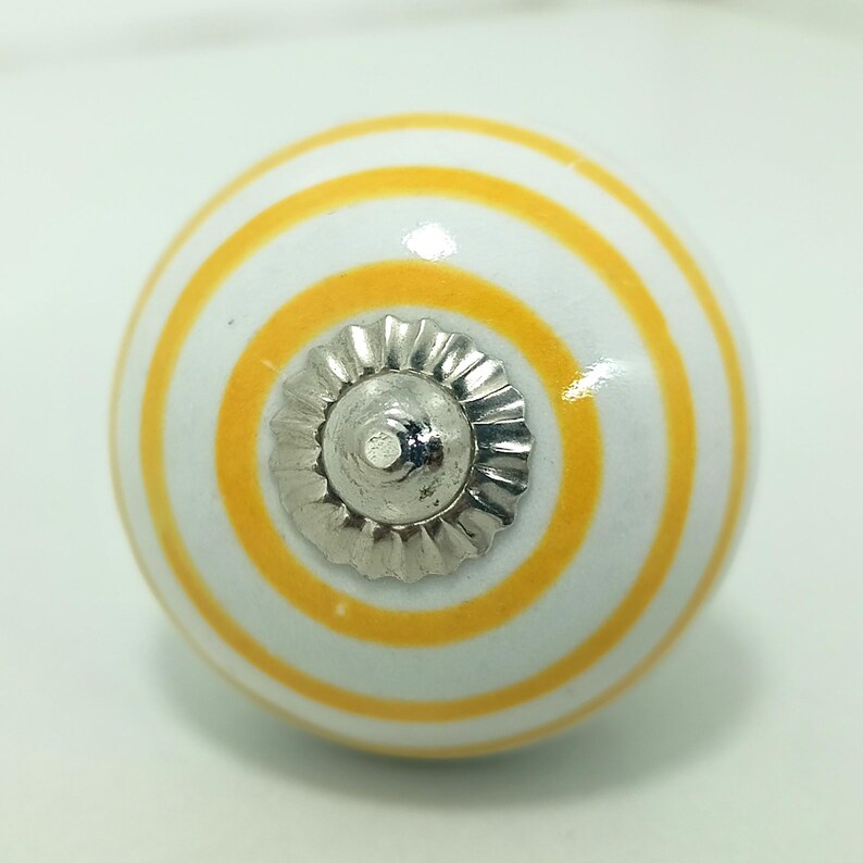Yellow Mango Yellow Hand-Painted Ceramic Knobs, Kitchen Cabinet Pulls image 14