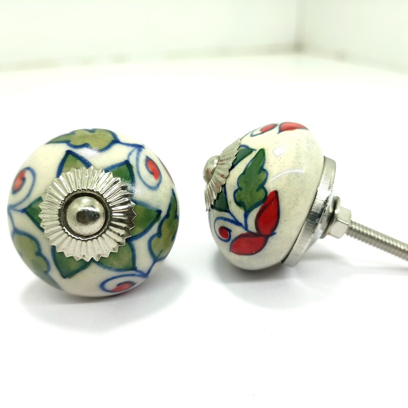 Handpainted Ceramic Pumpkin Knobs - Multicolor Kitchen Cabinet Hardware image 8