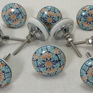 Multicolor Ceramic Knob, Handmade Cabinet Hardware image 4