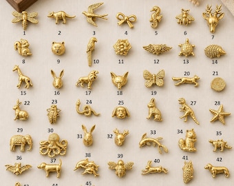 Vintage Gold Animal Knobs | Decorative Cabinet Drawer Pulls