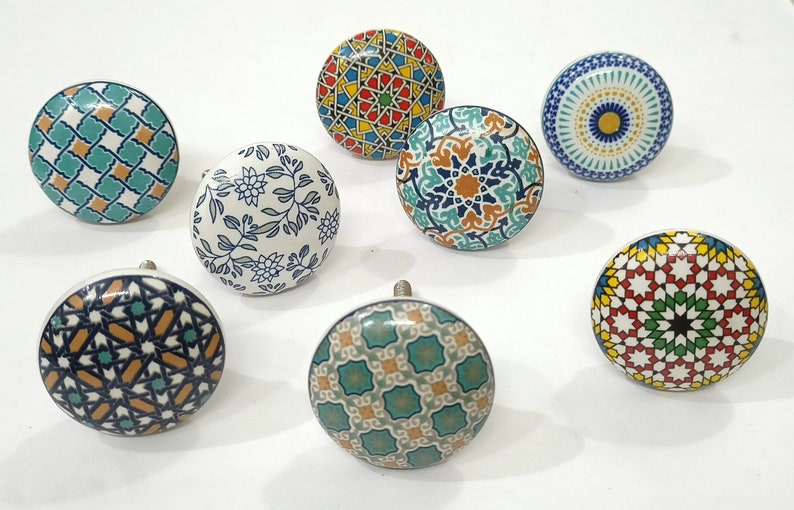Multicolor Ceramic Cabinet Knob, Decorative Drawer Pull image 10
