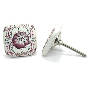Flat Square Shape Ceramic Door Knobs Kitchen Cabinet Drawer Knobs Hardware Knobs Drawer Pulls Cabinet Knobs Door Knobs