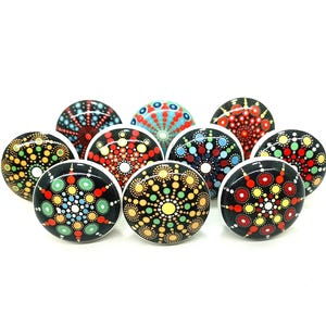 Multicolor Ceramic Cabinet Knobs, Kitchen Hardware, 1.5 Inch