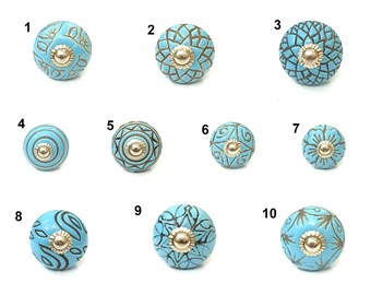 Keramik Möbelknäufe, Vintage Möbelknäufe