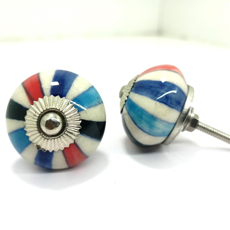 Handpainted Ceramic Pumpkin Knobs - Multicolor Kitchen Cabinet Hardware image 10