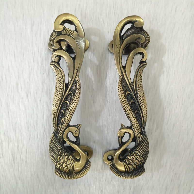 2 Peacock Blue Glass Cabinet Handles Vintage Style Drawer Pulls For Restoration 2 Peacock Blue Glass Cabinet Handles Vintage Style Drawer Pulls For Restoration