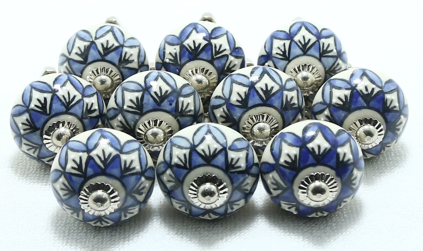 Lot of 10 Ceramic Knobs Kitchen Drawer Knobs Cupboard Etsy UK