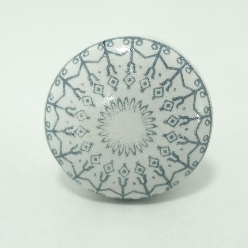 Mandala Pattern Ceramic Knobs | Bohemian Drawer Pulls | Cupboard Door Handles | Home Decor Hardware image 18