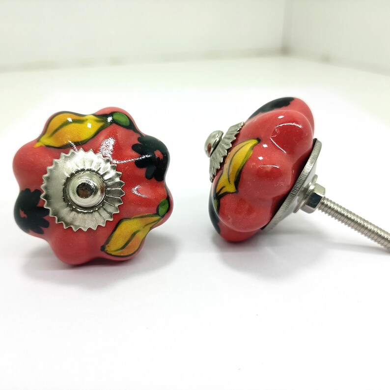 Handpainted Ceramic Pumpkin Knobs - Multicolor Kitchen Cabinet Hardware image 7