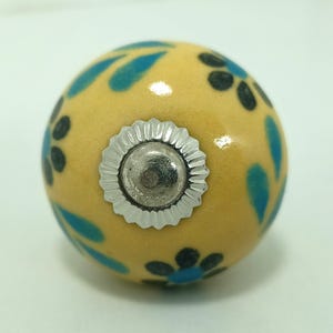 Yellow Mango Yellow Hand-Painted Ceramic Knobs, Kitchen Cabinet Pulls image 18