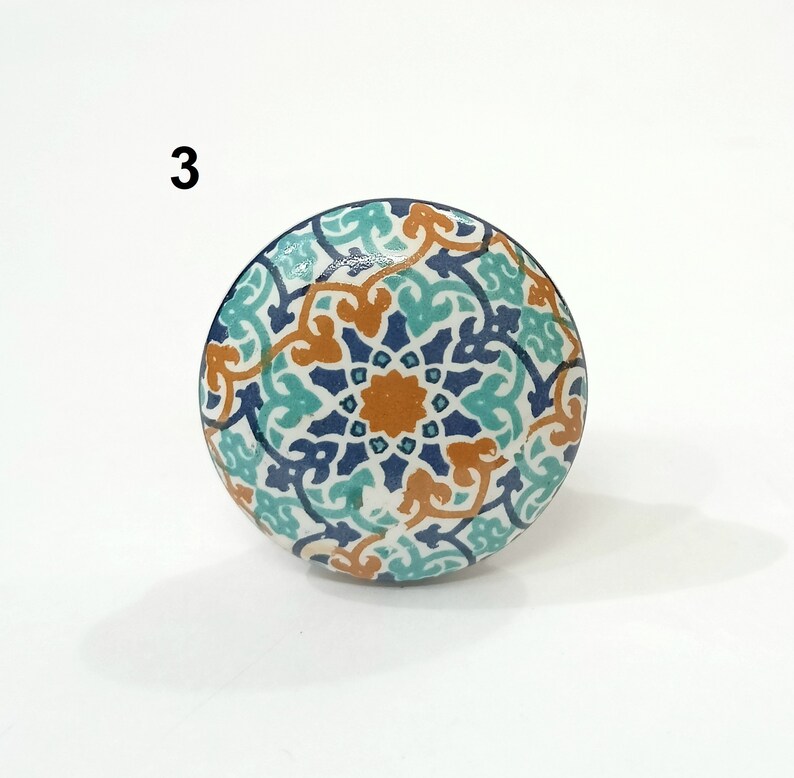 Multicolor Ceramic Cabinet Knob, Decorative Drawer Pull Style 3