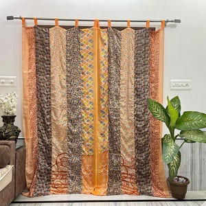 Vintage Silk Saree Curtains, Recycled Vintage Curtains, Handmade Sari Curtains, Boho Style Saree Curtains, Home Decor, Room Decor, Curtains