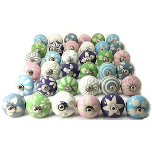 Handbemalte Keramikknäufe, Bunt Verschiedene Designs