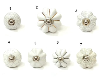 Weiße Keramik Blumen Knäufe, Küchenschrank Hardware