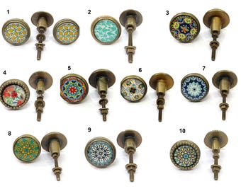 Decorative Metal Cabinet Knobs, Vintage Drawer Pulls