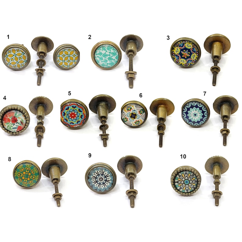 Decorative Metal Cabinet Knobs, Vintage Drawer Pulls image 1