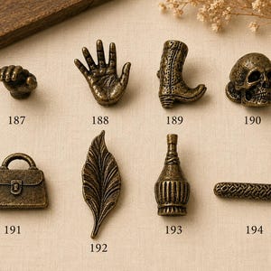 Antique Metal Decorative Knobs, Skull Hand Leaf Boot Purse Drawer Pulls, Vintage Cabinet Hardware, Rustic Furniture Knobs, Unique  Handles